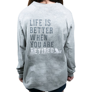 Retired People Medium Heather Gray Unisex Long Sleeve T-Shirt