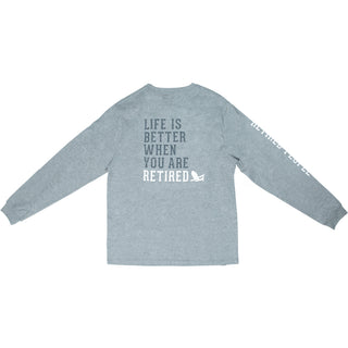 Retired People Medium Heather Gray Unisex Long Sleeve T-Shirt