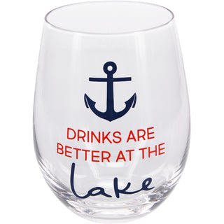 Better at the Lake 18 oz Stemless Wine Glass