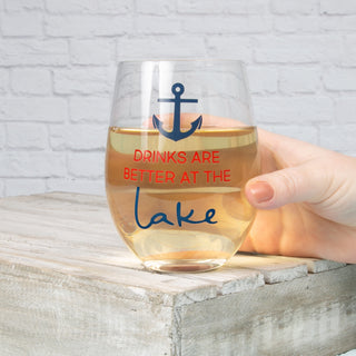 Better at the Lake 18 oz Stemless Wine Glass