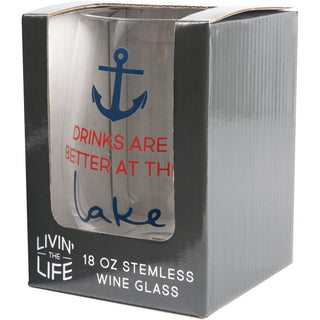 Better at the Lake 18 oz Stemless Wine Glass