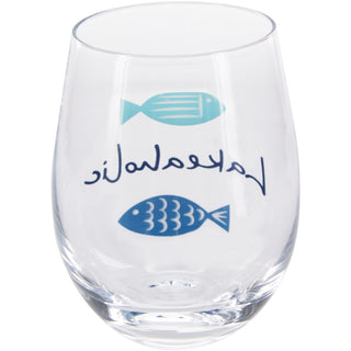 Lakeaholic 18 oz Stemless Wine Glass