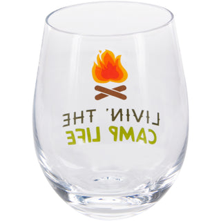 Livin' the Camp Life 18 oz Stemless Wine Glass