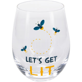 Get Lit 18 oz Stemless Wine Glass