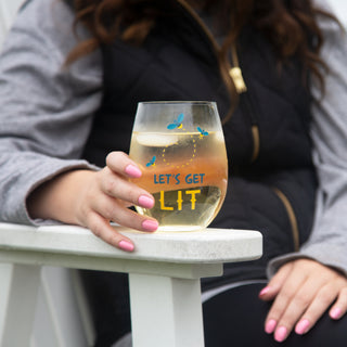 Get Lit 18 oz Stemless Wine Glass