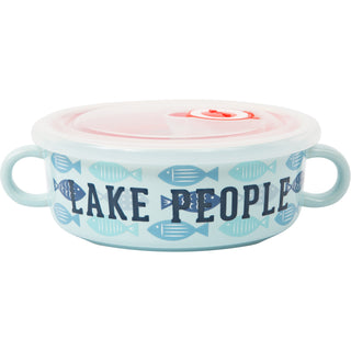 Lake People 13.5 oz Double-Handled Soup Bowl with Lid