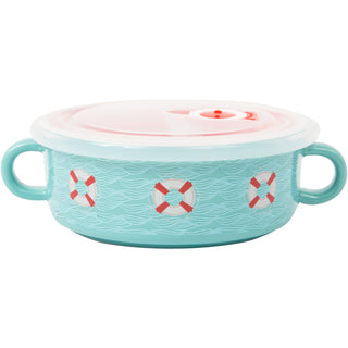 Beach Life 13.5 oz Double-Handled Soup Bowl with Lid