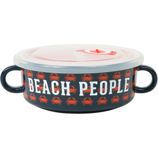 Beach People 13.5 oz Double-Handled Soup Bowl with Lid