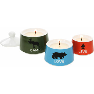 Camp Stackable 100% Soy-Filled Candles (Set of 3)