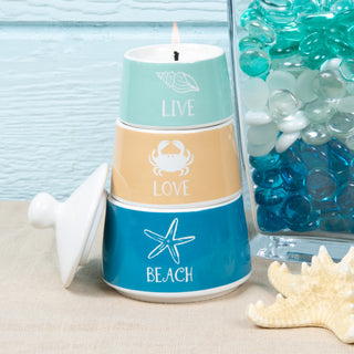 Beach Stackable 100% Soy-Filled Candles (Set of 3)