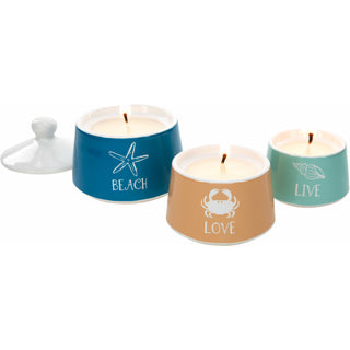 Beach Stackable 100% Soy-Filled Candles (Set of 3)