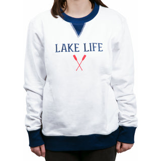 Lake Life M White Unisex Crewneck Sweatshirt