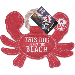 Beach Dog 10.75" x 8" Canvas Dog Toy on Rope