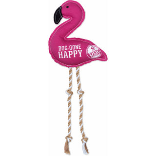 Happy 14.75" Canvas Dog Toy on Rope