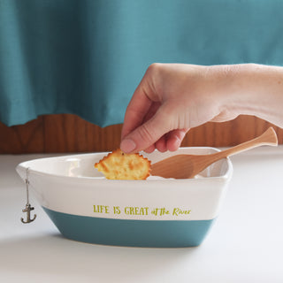 At the River 7" Boat Serving Dish with Oar