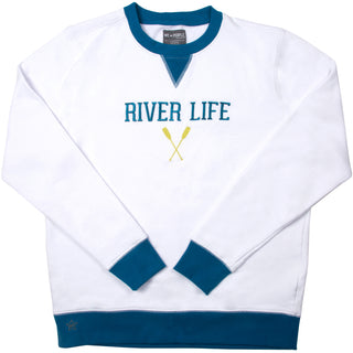 River Life S White Unisex Crewneck Sweatshirt