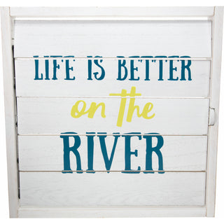 River Time 14.5" Decorative Framed Window Shutter