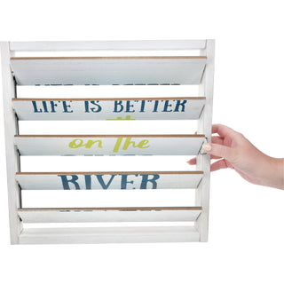 River Time 14.5" Decorative Framed Window Shutter