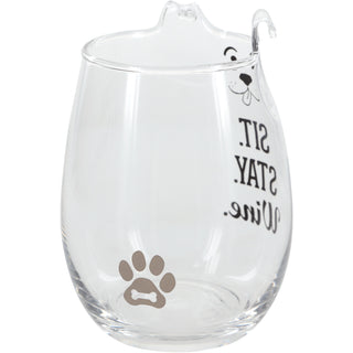 Sit 18 oz Dog Stemless Wine Glass