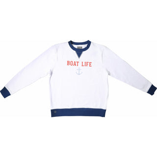 Boat  ife White Unisex Crewneck  weatshirt