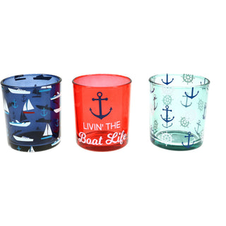 Boat 3 Assorted Votive Holders