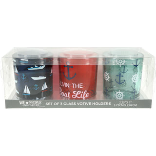 Boat 3 Assorted Votive Holders