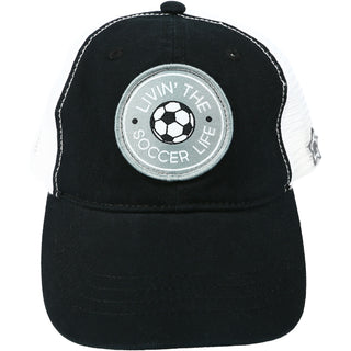 Soccer Life Black Adjustable Mesh Hat