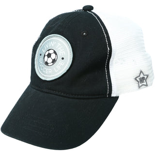 Soccer Life Black Adjustable Mesh Hat