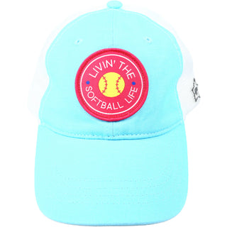 Softball Life Light Blue Adjustable Mesh Hat