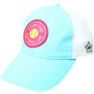 Softball Life Light Blue Adjustable Mesh Hat