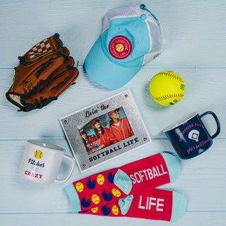 Softball Life Light Blue Adjustable Mesh Hat