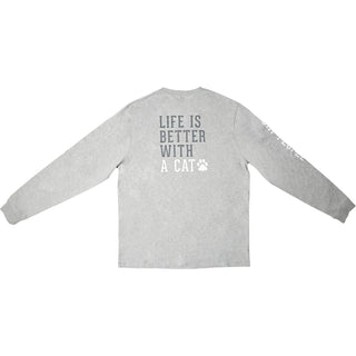 Cat People Small Heather Gray Unisex Long Sleeve T-Shirt