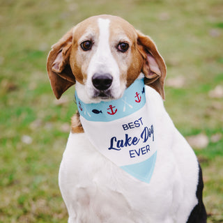 Lake Dog 12" x 8" Canvas Slip on Pet Bandana