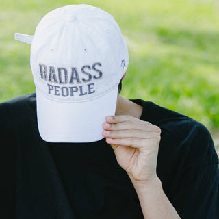 Badass People White Adjustable Hat