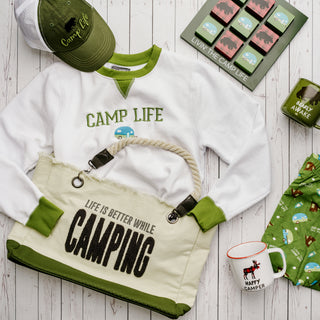 Camping 21" x 12" Canvas Tote