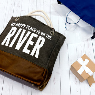 River 18" x 15" Canvas Tote