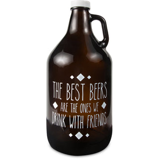 Drink with Friends 64 oz Glass Growler