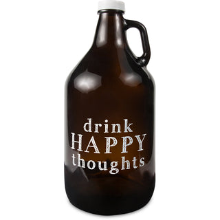 Drink Happy 64 oz Glass Growler