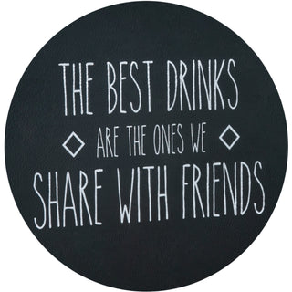 Best Drinks 16" x 12" PU Leather Tray