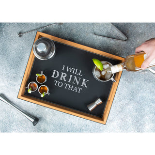 Drink to That 16" x 12" PU Leather Tray