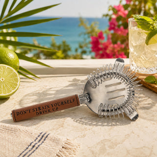 Don't Strain Yourself PU Leather & Stainless Steel Strainer