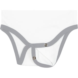 Camp Cutie 6-12 Months Gray Trimmed Bodysuit