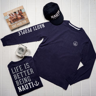 Nauti People Extra Large Navy Unisex Long Sleeve T-Shirt