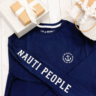 Nauti People Extra Large Navy Unisex Long Sleeve T-Shirt