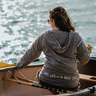 Lake Life Small Heather Gray Unisex Hooded Sweatshirt