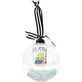 On the River 4" Iridescent Glass Ornament