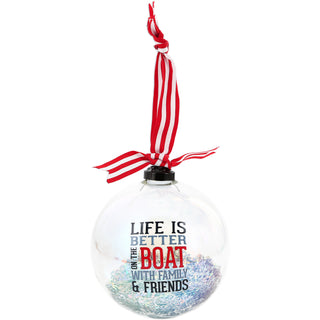 On the Boat 4" Iridescent Glass Ornament