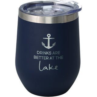 At The Lake 12 oz Stemless Travel Tumbler