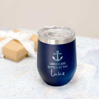 At The Lake 12 oz Stemless Travel Tumbler