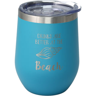 At The Beach 12 oz Stemless Travel Tumbler